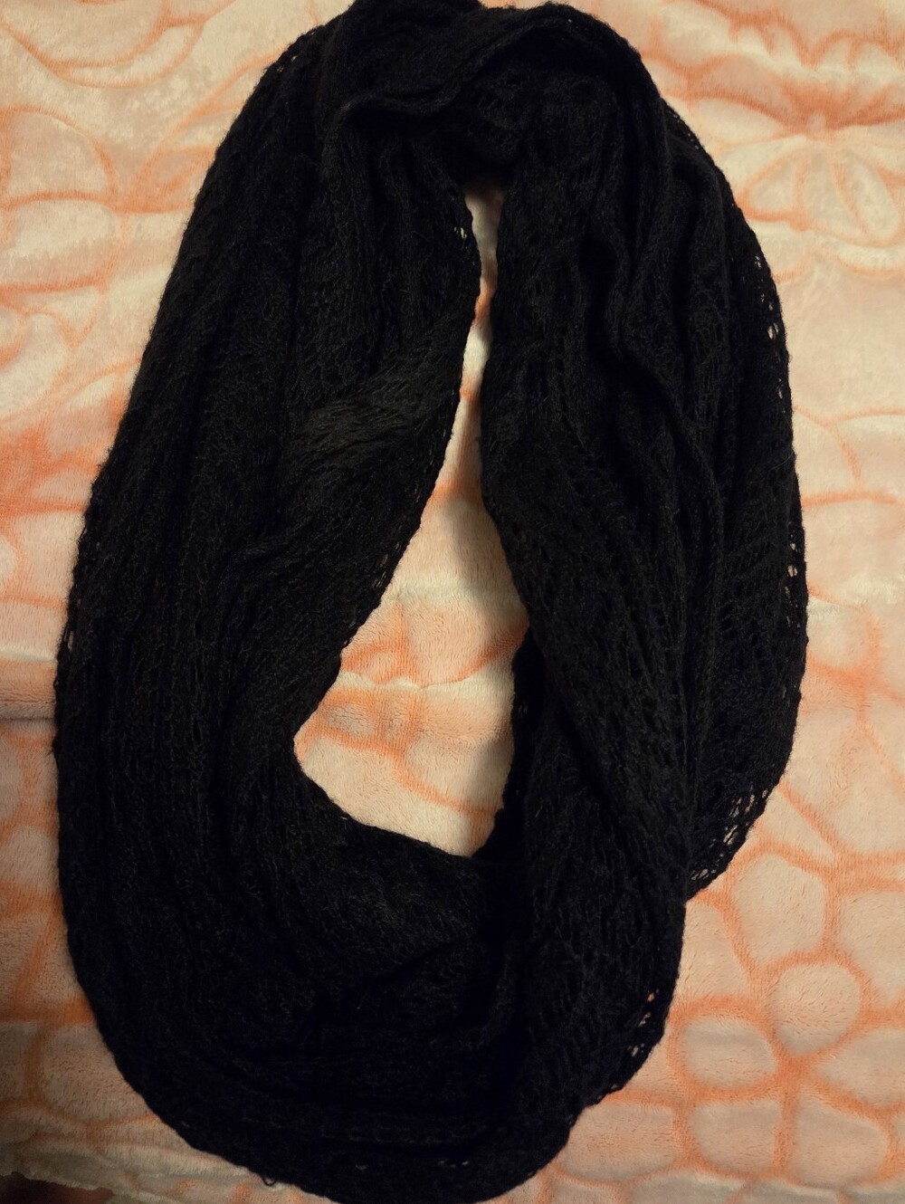 Black Knit Infinity Scarf - Women's Accessory